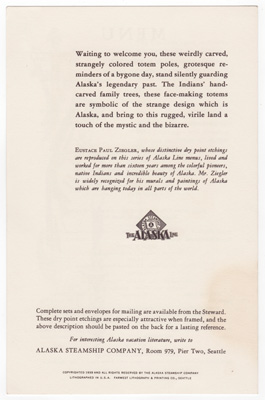 1941 alaska line ziegler etching menu